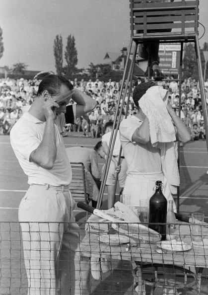 Szabó József utca, Millenáris sporttelep, Magyarország-Franciaország (2:3) Davis kupa európai zóna elődöntő teniszmérkőzés. Ádám András.